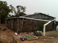 The water catchment system on the school in Pelerin that Brett repaired
