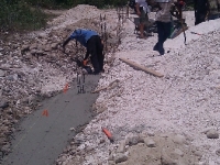 Pouring the footings in the trenches