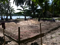 Construction site for the base on Ile a Vache.