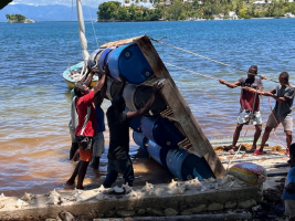 The first thing needing done was some repair work on the raft built in 2019