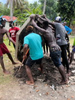 It takes several guys to move them.