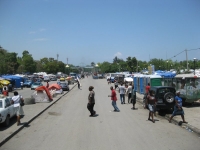Tents on the road in Port au Prince