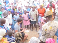 Playing drums with the people of Calalou
