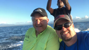 Allen and B.J. coming in on the boat.