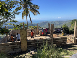 Church walls going up in Janou