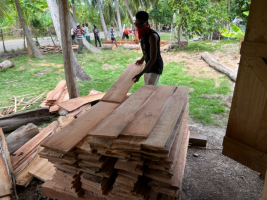 Wood siding for the half walls in Janou