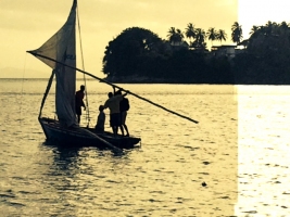 Cody headed out with local fishermen.