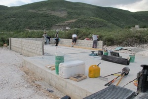 The stem walls are almost complete on the new mission base.