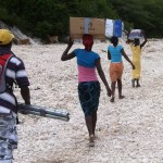 Carrying cholera supplies up the mountain