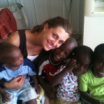 Hannah with some of the children at Hope House