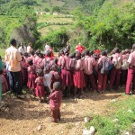 Victory folks putting on evangelistic skit for our school