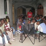 Feeding some of the village children at our house