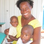 Yvrose with her youngest children