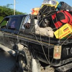 Truck loaded with supplies