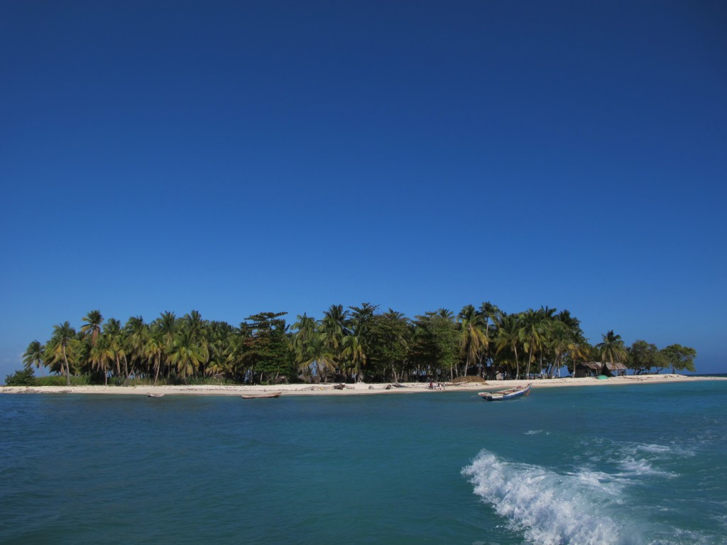 Small island with a fishing village on it