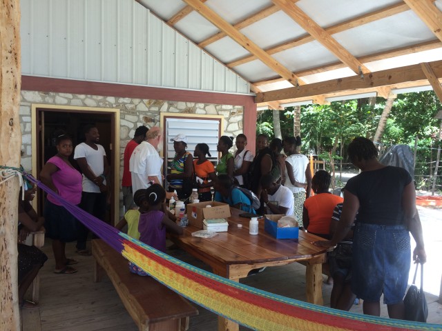 People Lined up to receive medication for Chikungunya