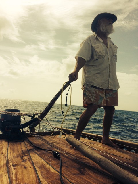 Bill steering the boat