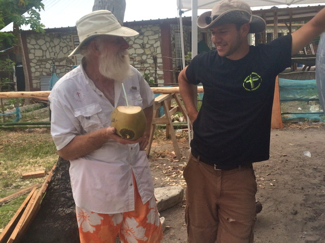 Bill and Chad enjoying some coconut milk