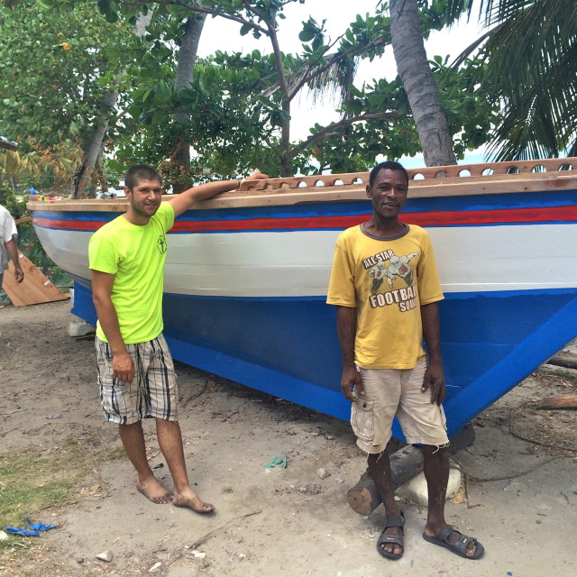 Chad and Ashlomme, one of the boat builders