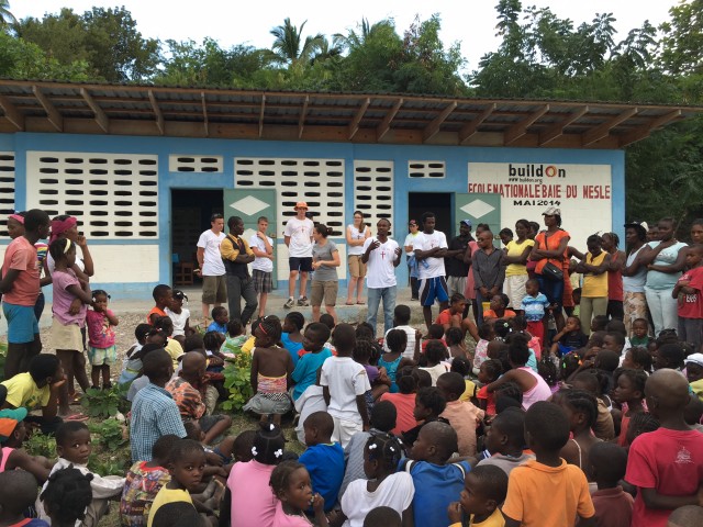 Sharing the gospel with the crowd