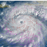 Satellite image of Hurricane Matthew Monday morning
