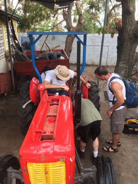Fixing the tractor in Madame Bernard