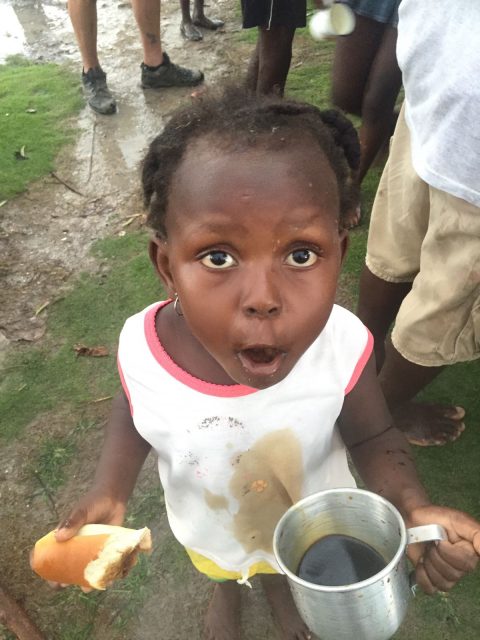 One of the precious recipients of the food from JUST MERCY